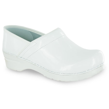 PROFESSIONAL Patent Leather Women's Closed Back Clog In White, Size 7.5-8, PR
